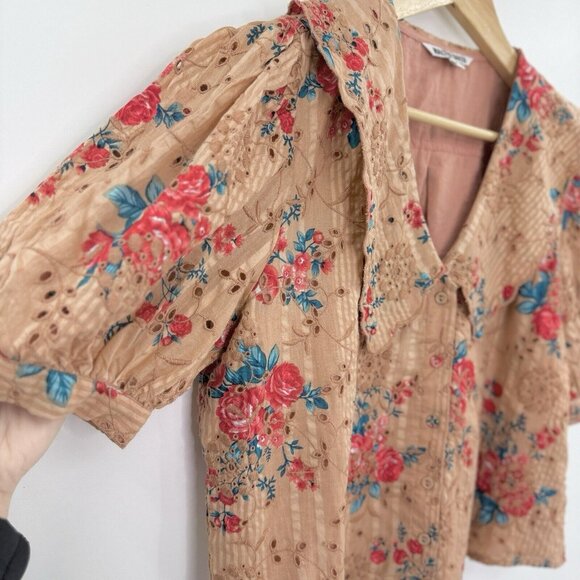 Walter Baker Women’s Irma Top In Bontanic Eyelet Blouse Boho Size XL - Picture 8 of 13